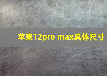 苹果12pro max具体尺寸